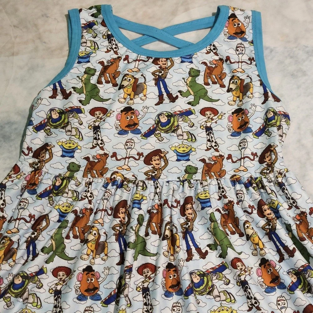 Cartoon Toy Print Milksilk Sleeveless Dress Size 8/9‎